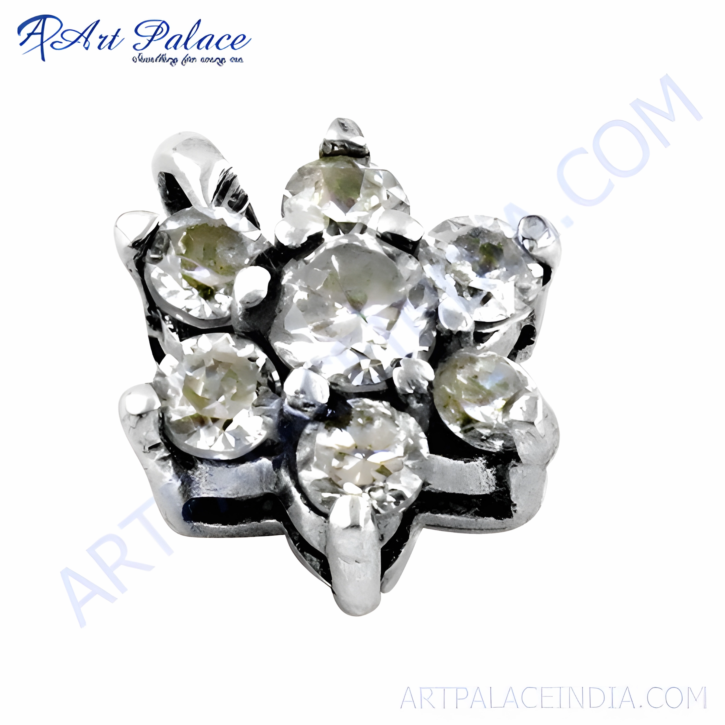 occasional wear Signature Look Charming Flower Style CZ Gemstone Silver Pendant - Elegant Jewelry for Women