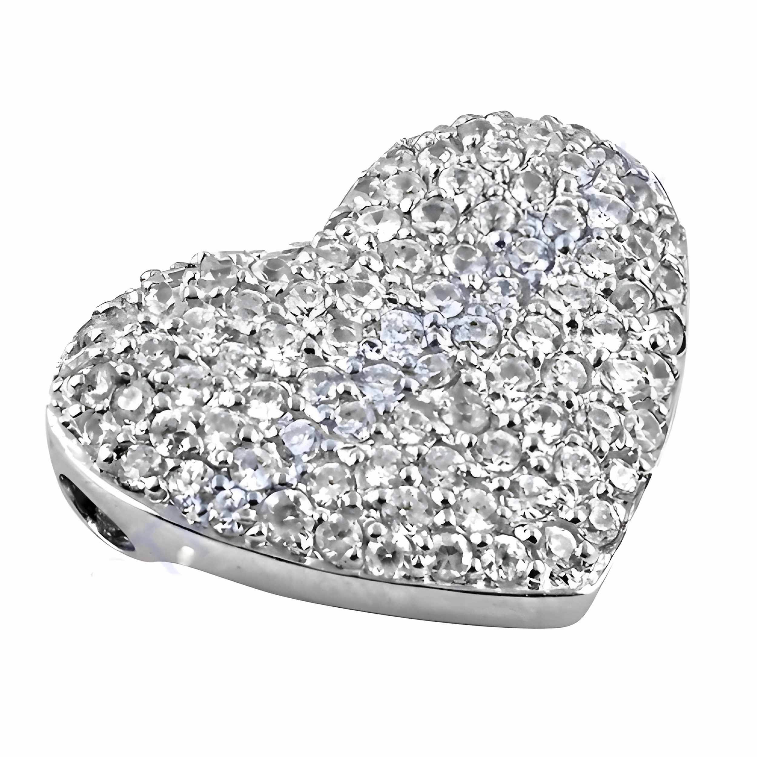 Charming Heart Style CZ Gemstone Silver Pendant - Elegant Jewelry Fantastic Present Autumn Touch