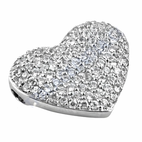 Charming Heart Style CZ Gemstone Silver Pendant - Elegant Jewelry Fantastic Present Autumn Touch