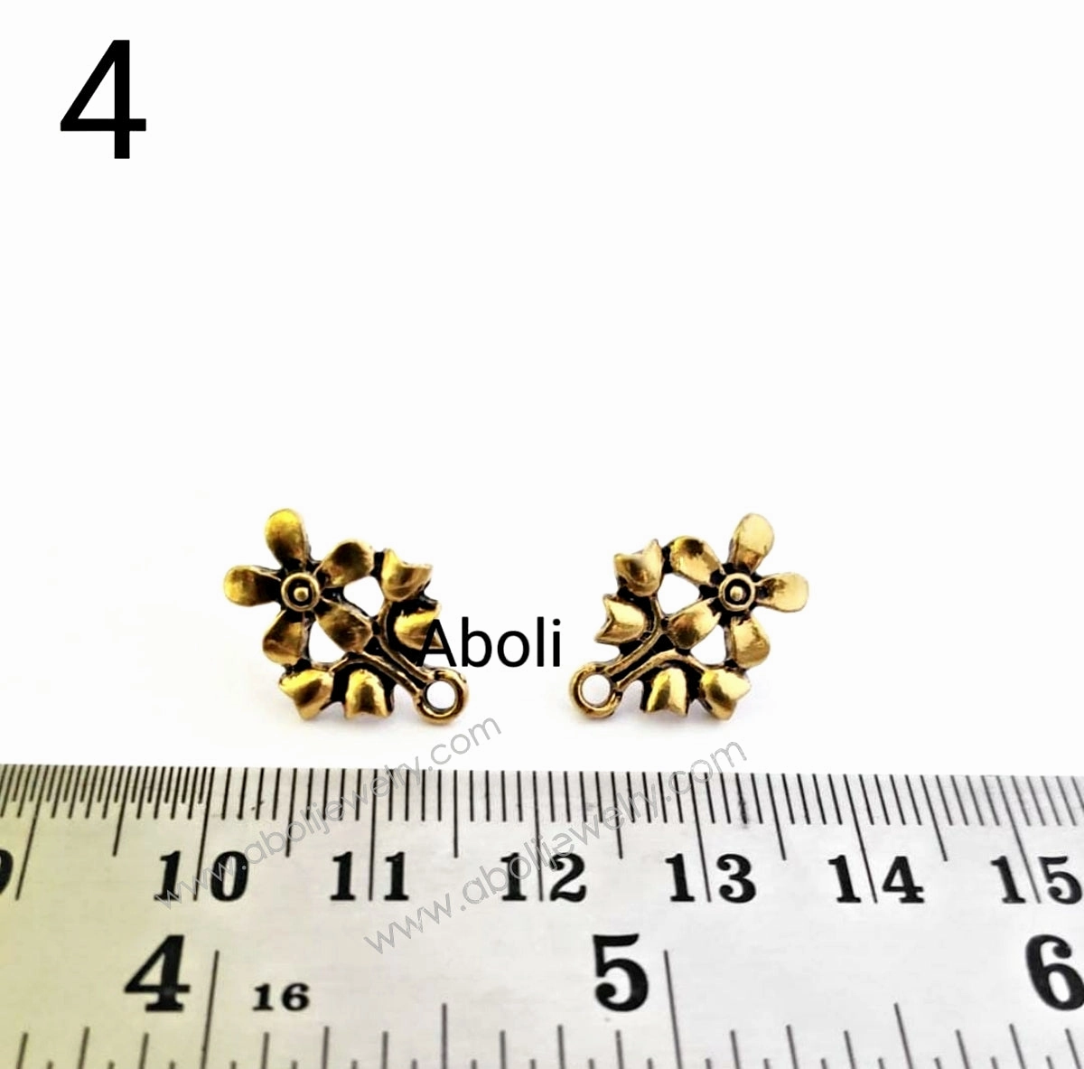 Embellished Trinket Sparkling Must-Have Golden flower stud components metal earrings findings ESG04