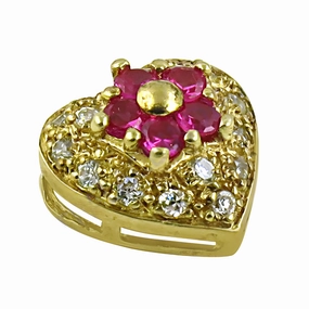 Charming Pink & White CZ Gold-Plated Silver Pendant - Perfect Gift Classic Accent