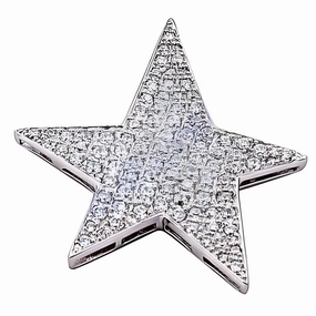 Charming Star Style Cubic Zirconia Gemstone Silver Pendant - Elegant Jewelry Luxury Touch Festival Accessory