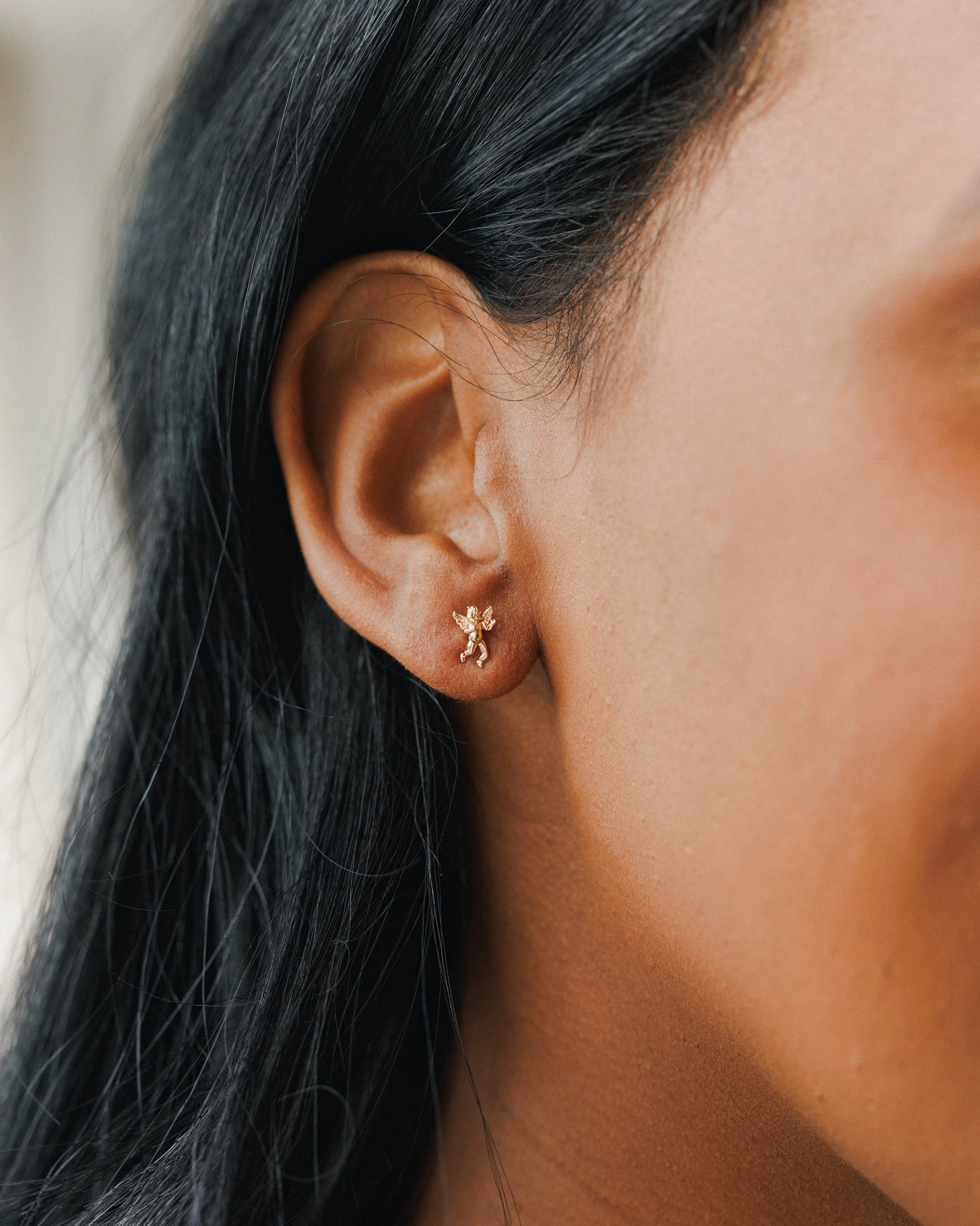 Cherub Studs Striking Jewelry Spiral Decoration