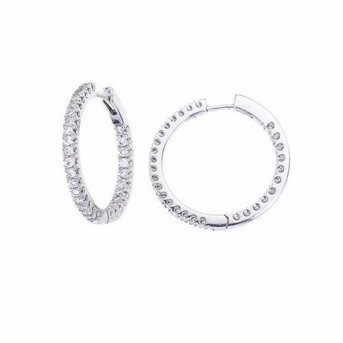 18kw DIAMOND HOOPS (24MM) Vintage Element Neutral Adornment