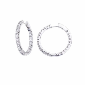 18kw DIAMOND HOOPS (24MM) Vintage Element Neutral Adornment