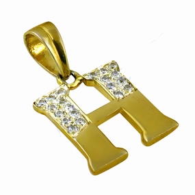 Exclusive Alphabet H Designer CZ Gemstone Silver Pendant - Shop Now Romantic Detail Personal Accent