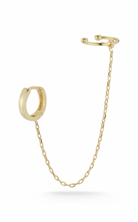 Solid Ear Cuff X Huggie Earring Effortless Style