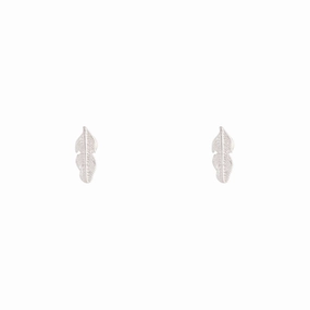 Silver Dainty Leaf Stud Earrings Inspired Feature