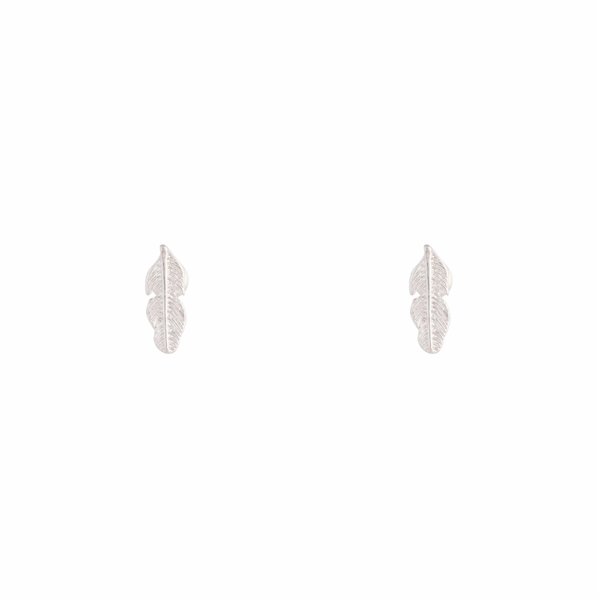 Silver Dainty Leaf Stud Earrings Inspired Feature
