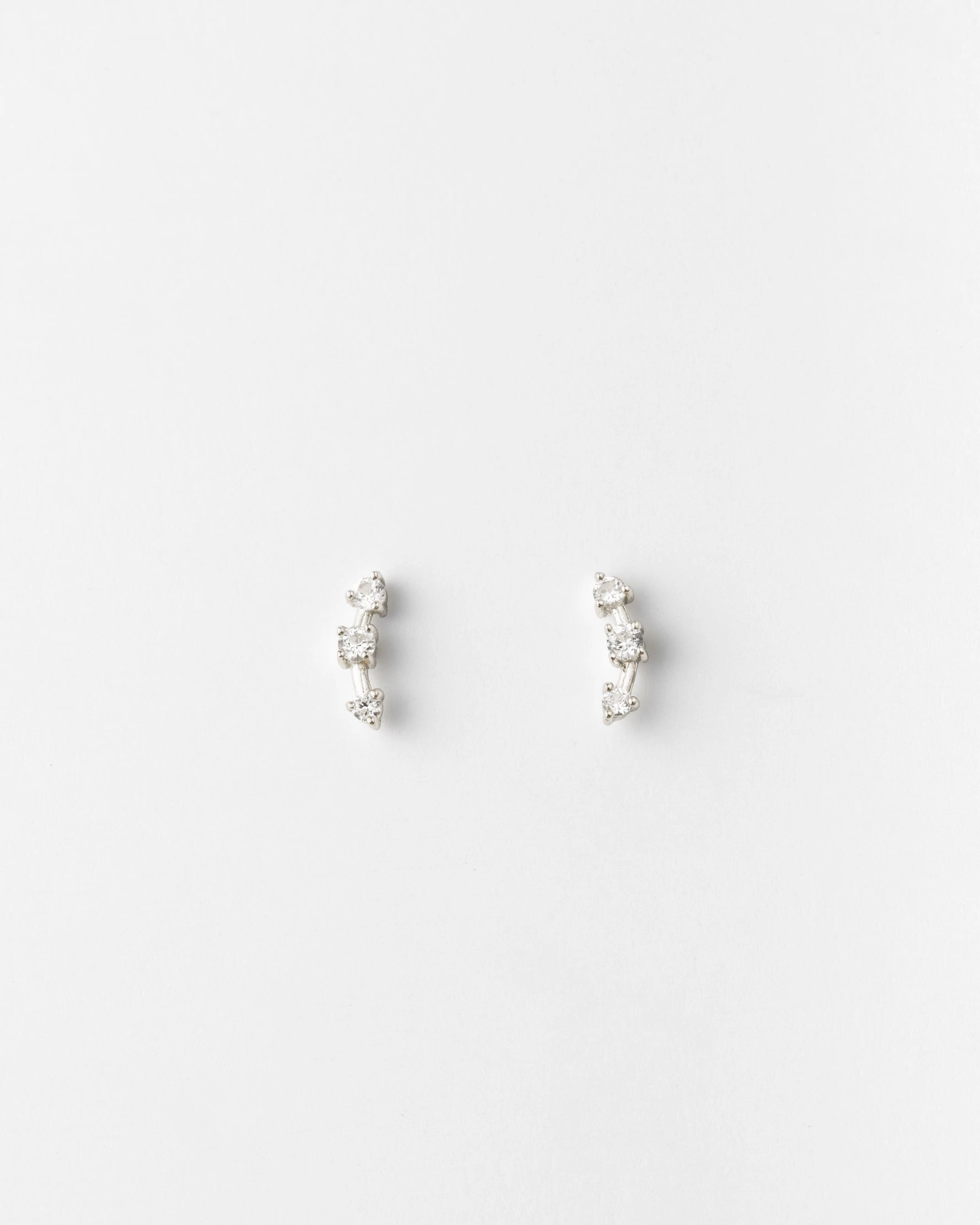 Astra White Sapphire Bar Studs Classic Must-Have Evening Embellishment