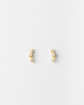 Astra White Sapphire Bar Studs Premium Element Lovely Accessory