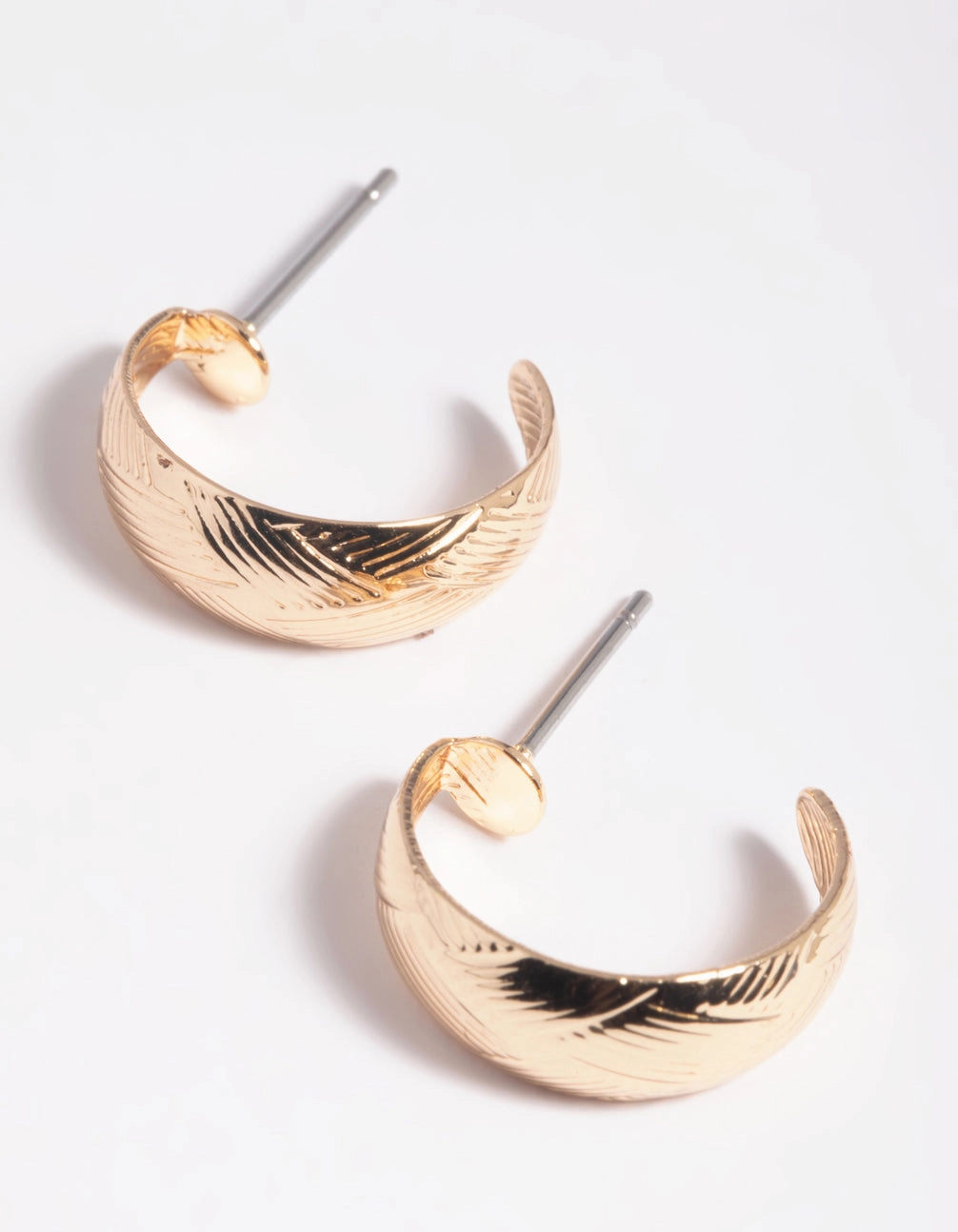 Gold Woven Huggie Hoop Earrings Edgy Mood