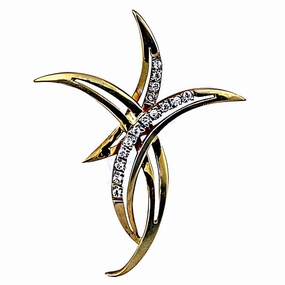 Rocking Star Style Cubic Zirconia Gold Plated Silver Pendant - Buy Now Daily Wear