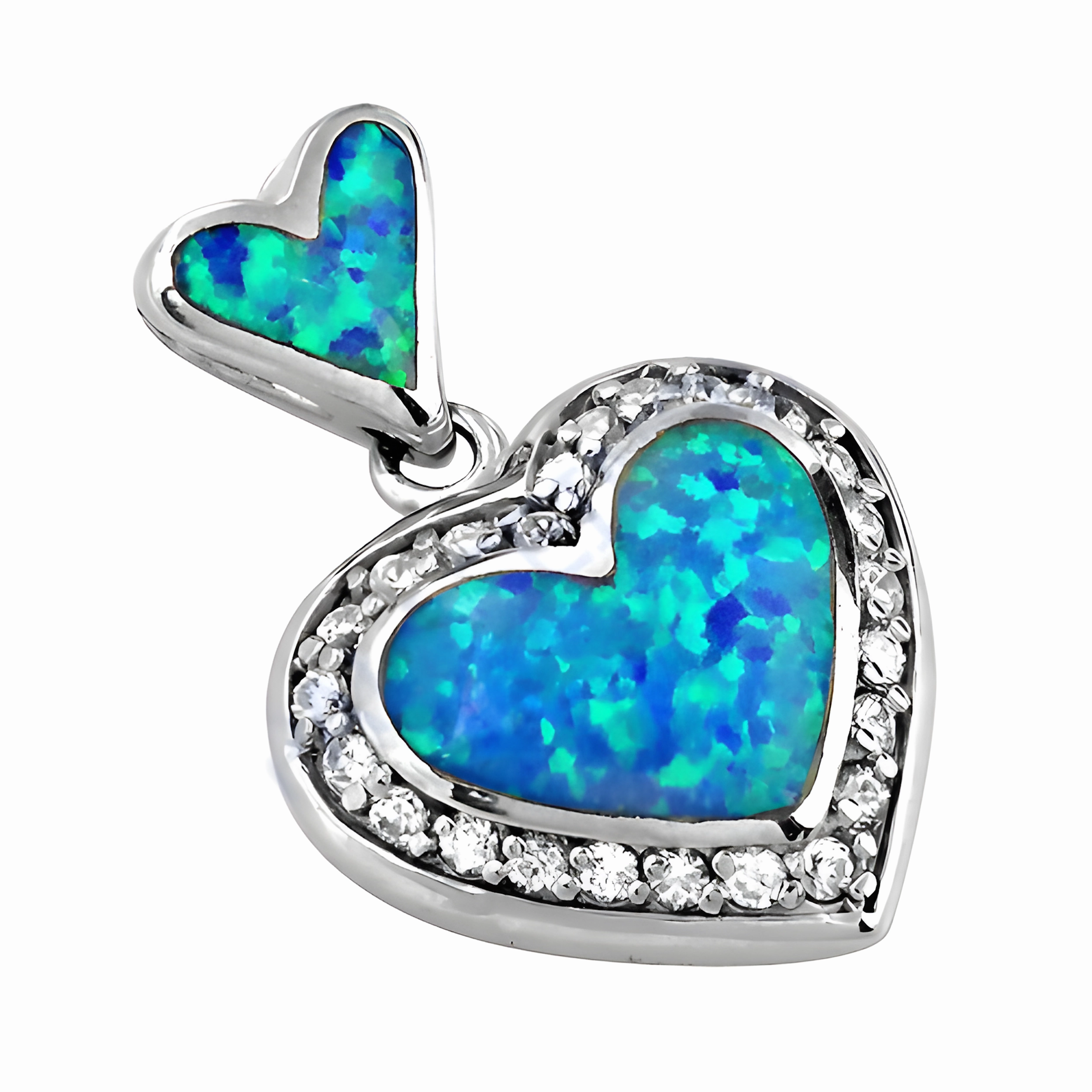 925 Silver Heart CZ Pendant with Cubic Zirconia Inlay Elegant Jewelry Dreamy Touch