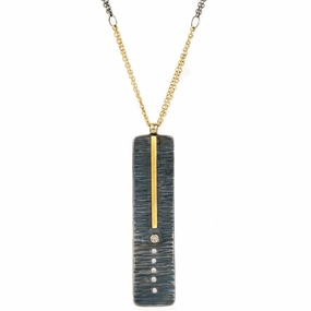 Classic Aspen Necklace - 18k gold, Oxidized Silver   Reclaimed Diamonds Bold Style