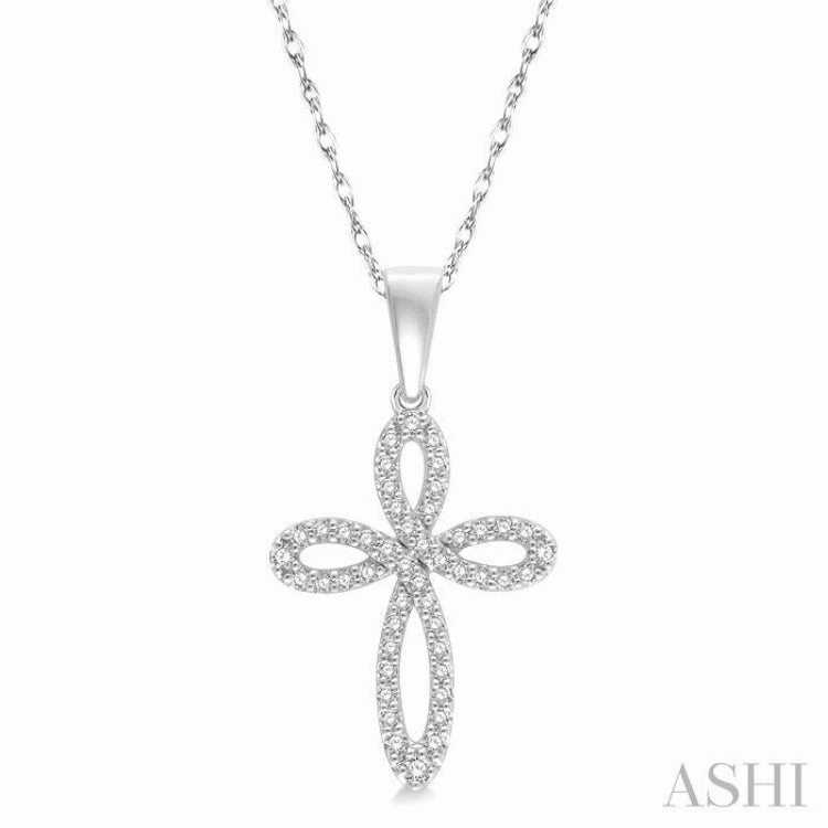 1/5 Ctw Infinity Round Cut Diamond Cross Pendant With Chain in 14K White Gold family gathering Fantastic Ornament