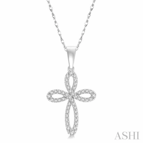 1/5 Ctw Infinity Round Cut Diamond Cross Pendant With Chain in 14K White Gold family gathering Fantastic Ornament