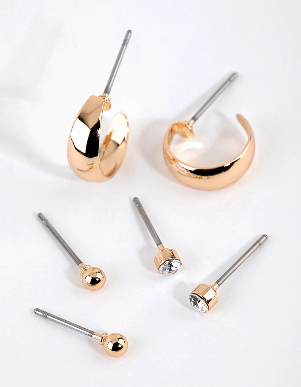 Winter Party Gold Classic Stud & Hoop Earring Pack