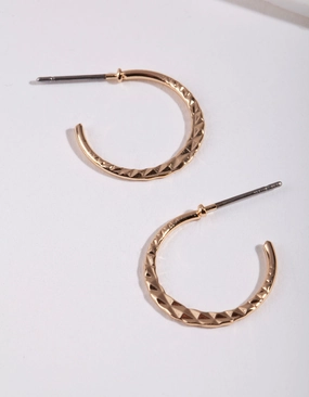 Luxe Mood Gold 16MM Beaded Hoop Earrings