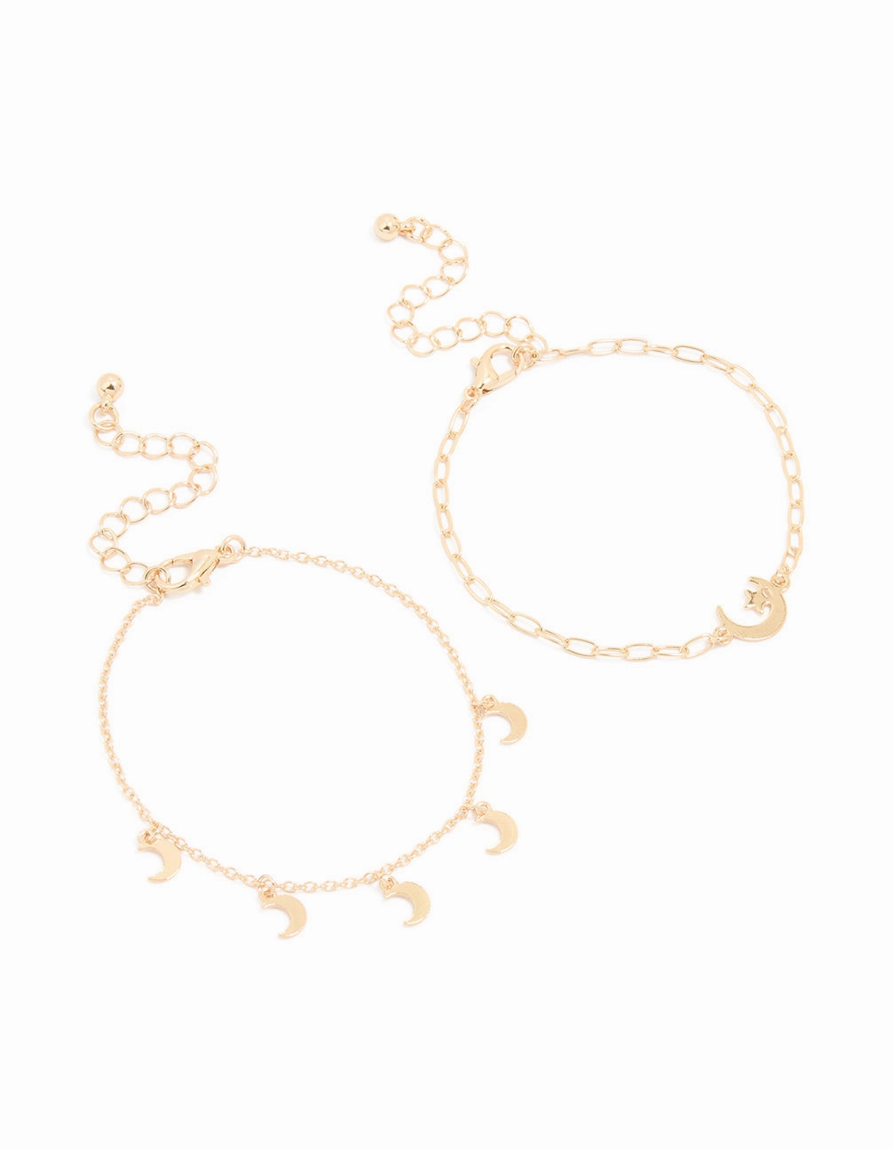 Gold Moon Celestial Bracelets 2-Pack Trendy Edge Expressive Edge