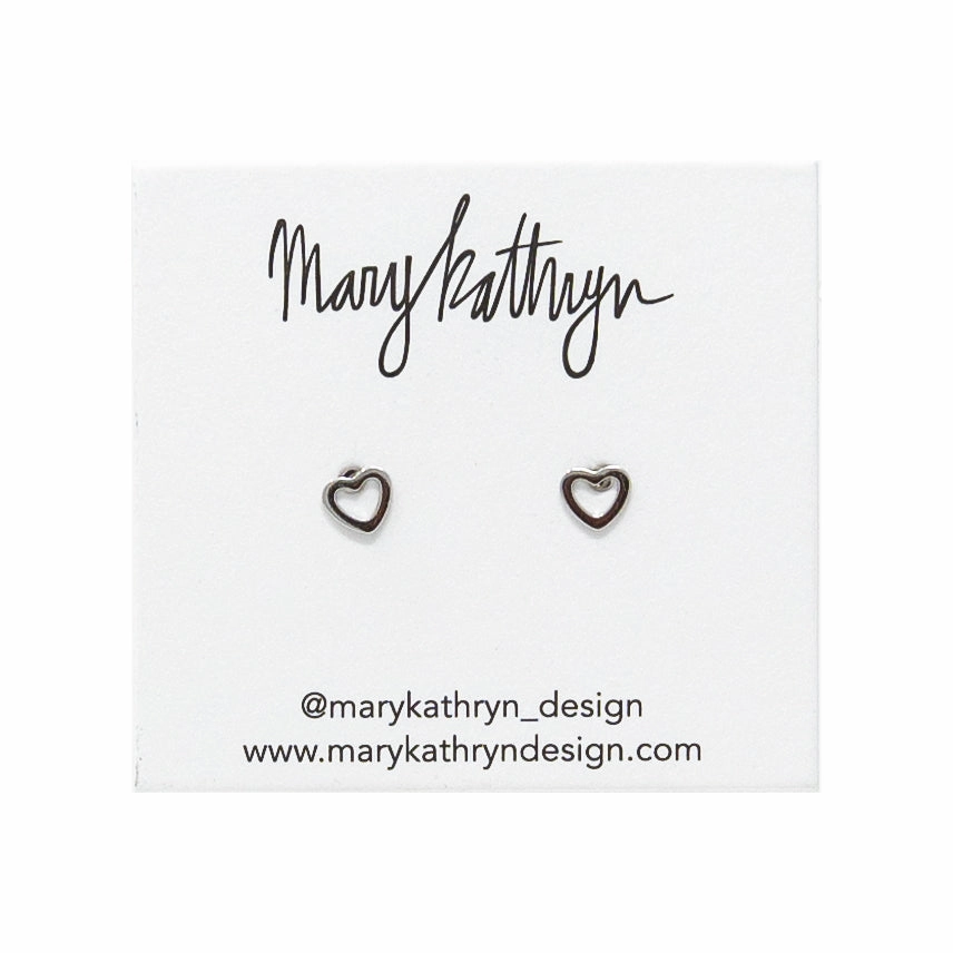 Mini Open Heart Studs Delicate Sparkle