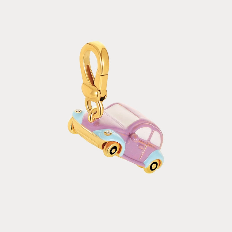 Purple Car Pendant Necklace Bright Look