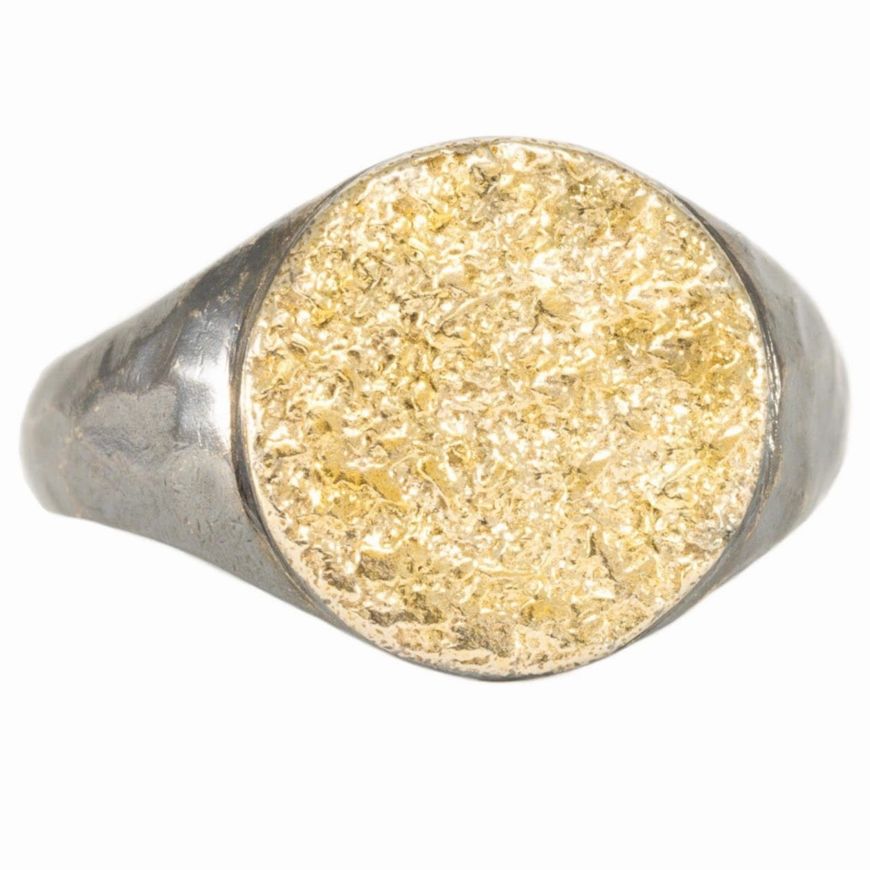 Classic KMJ Dusted Signet - 22ky   Oxidized Silver Airy Light Weekend Glam