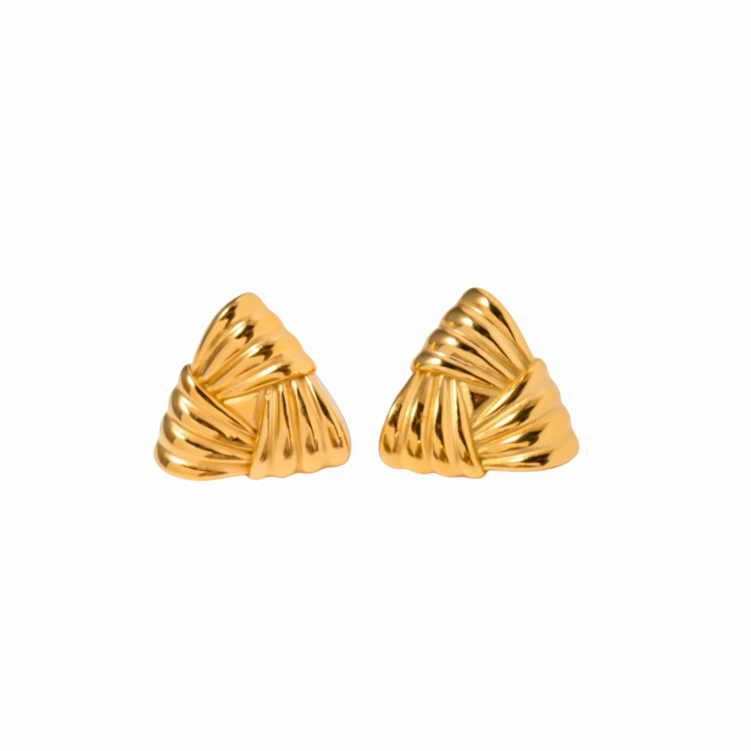 Exquisite Accent Gold Amelie Chunky Triangle Earrings