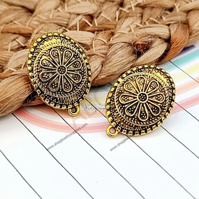 Golden stud earrings components metal earrings findings ESG80 Stylish Vibe Cute Decoration