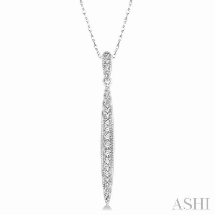 Trendy Accessory Stunning Ornament 1/6 Ctw Spike Round Cut Diamond Pendant With Link Chain in 10K White Gold