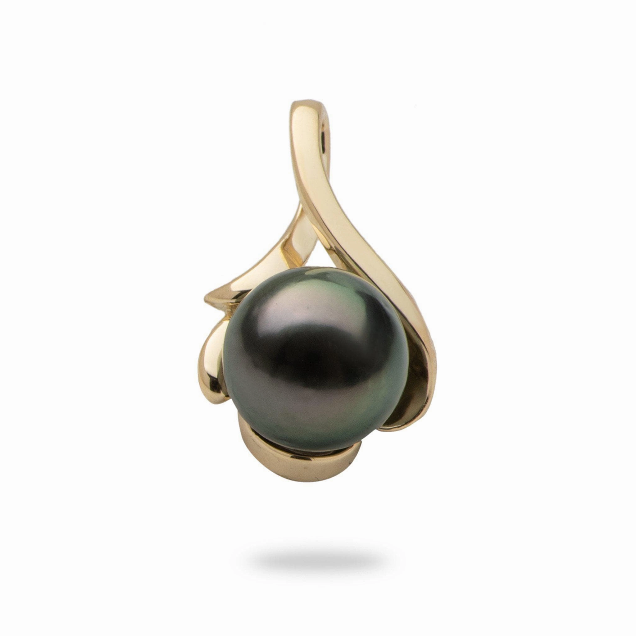 Tahitian Black Pearl Pendant in Gold- 9-10mm Statement Gift Confidence Boosting Accessory