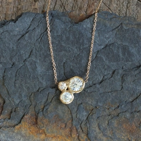 Constellation Pendant - 14k Gold   White Sapphires Timeless Piece Captivating Form