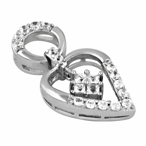 Elegant Party Wear Cubic Zirconia Gemstone Silver Pendant Creative Style Custom Present