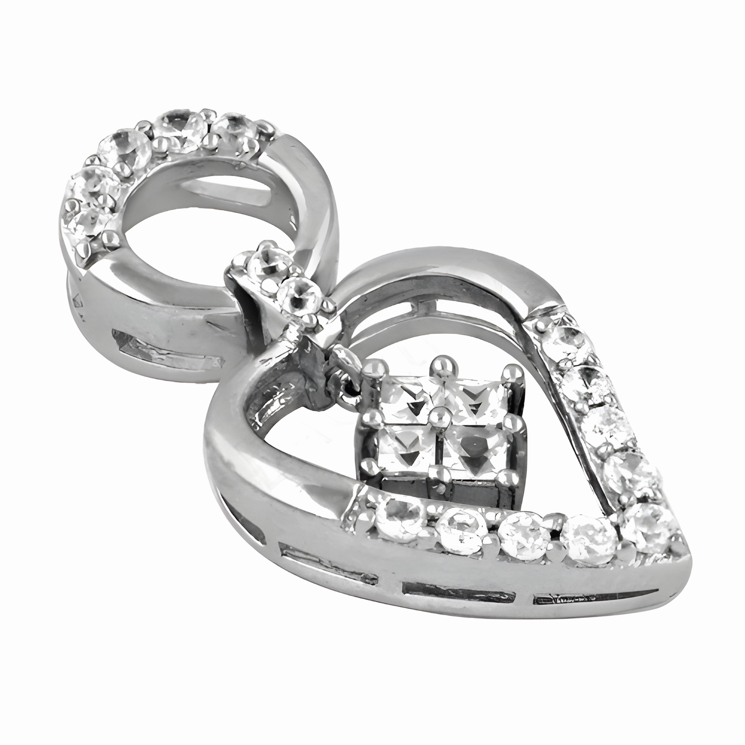 Elegant Party Wear Cubic Zirconia Gemstone Silver Pendant Creative Style Custom Present