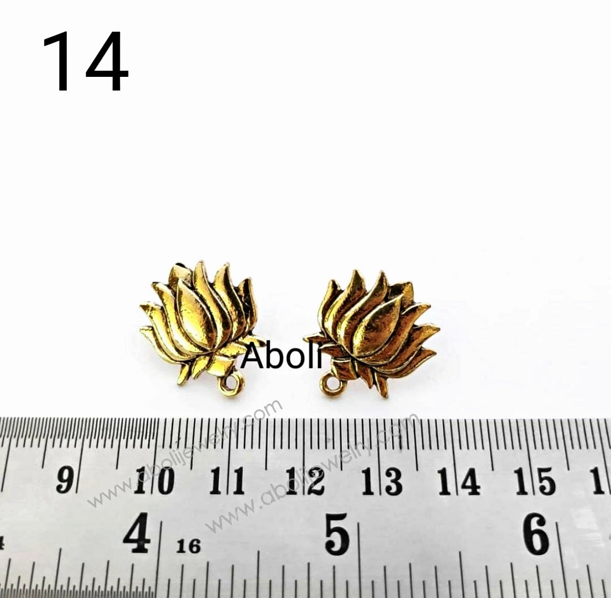 Sophisticated Finish Golden lotus stud components metal earrings findings ESG14