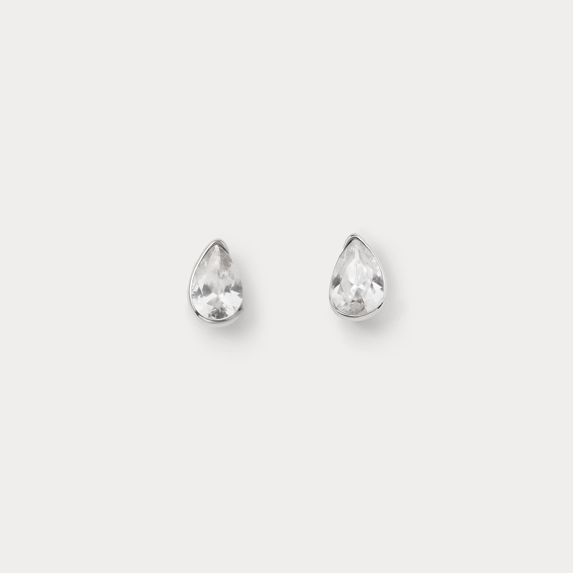Fashionable Accent White Sapphire Zephyr Studs