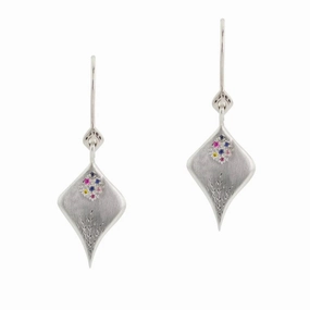 Shining Piece Secret Garden Multi-Sapphire Earrings - Sterling Silver