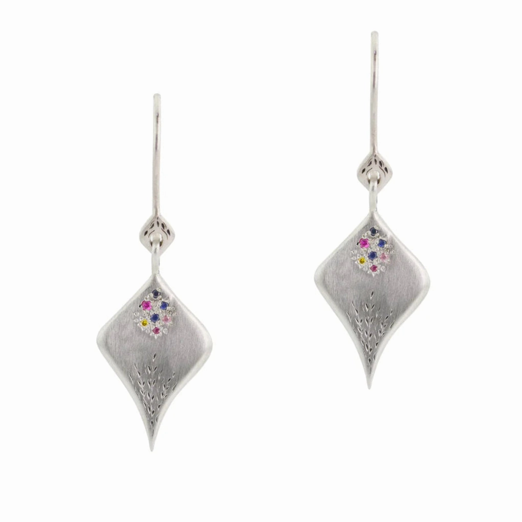 Shining Piece Secret Garden Multi-Sapphire Earrings - Sterling Silver