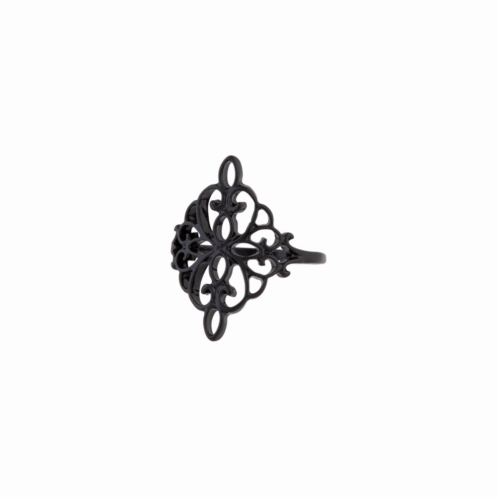Black Filigree Ring Casual Vibe Couture Accent