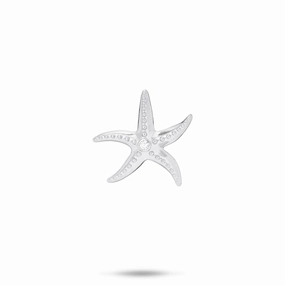 Stackable Piece Chic Detail Starfish Pendant in Sterling Silver with Cubic Zirconia- 18mm