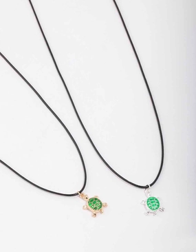 Mixed Metal Rope Turtle Necklace Precious Jewelry