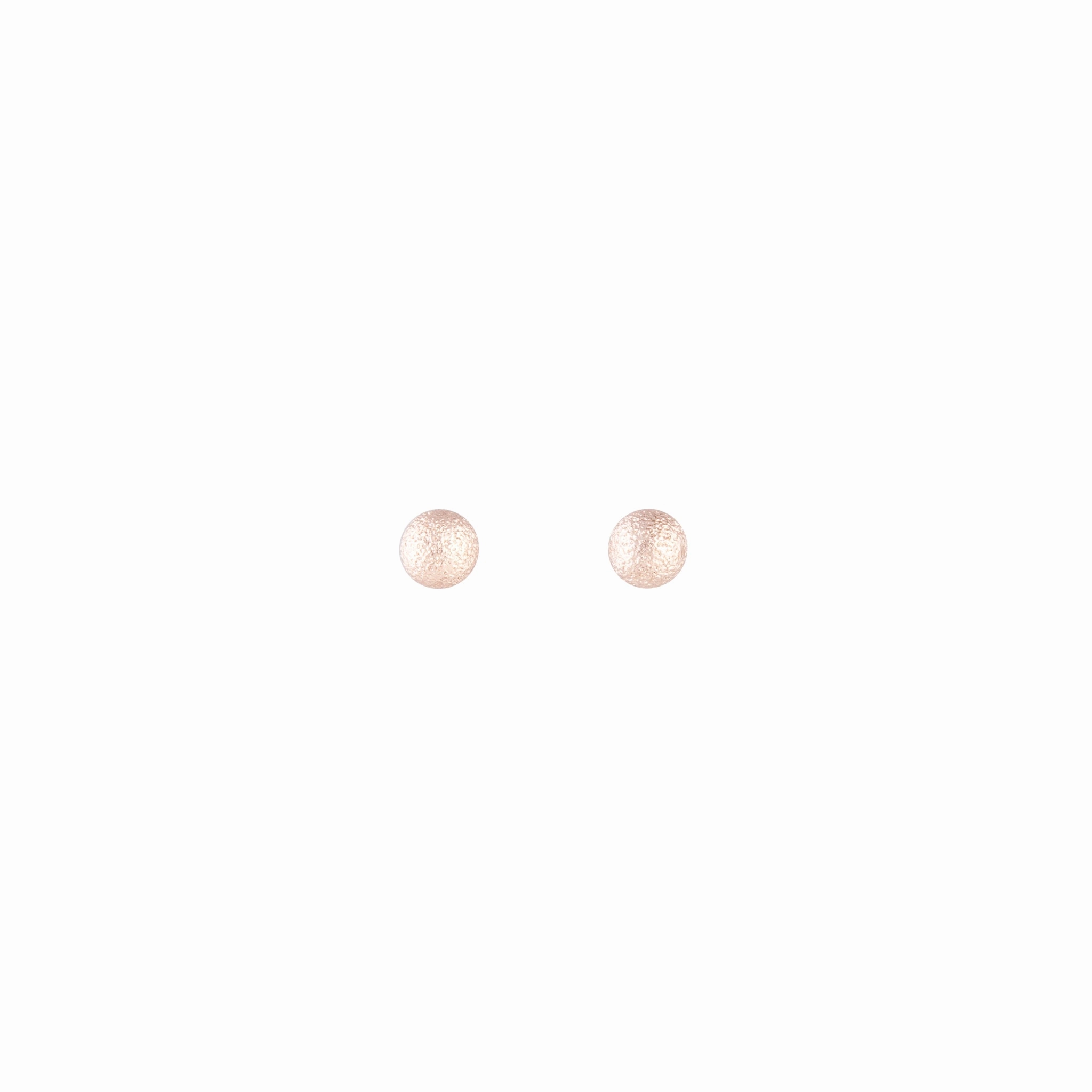 Rose Gold Texture Ball Stud Earrings Charming Shine