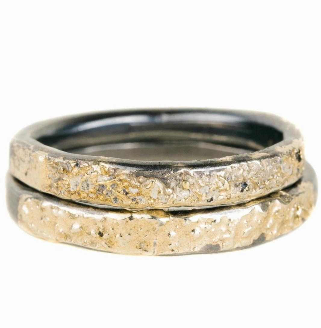 Personal Shine Crescent Band - 18ky Gold   Oxidized Silver