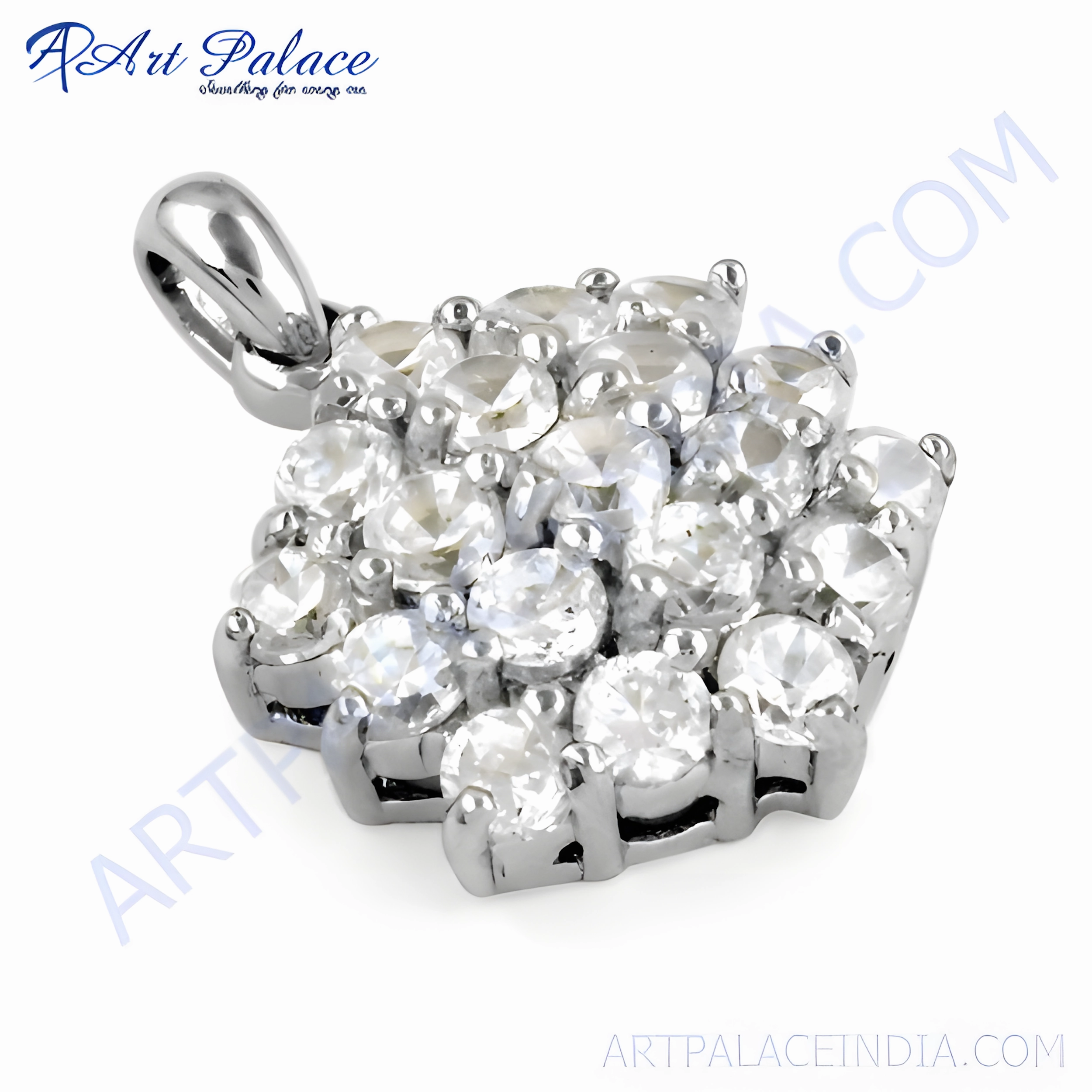 Anniversary Accent Trendy Style Stunning Sterling Silver Pendant with Charming Cubic Zirconia Gemstone