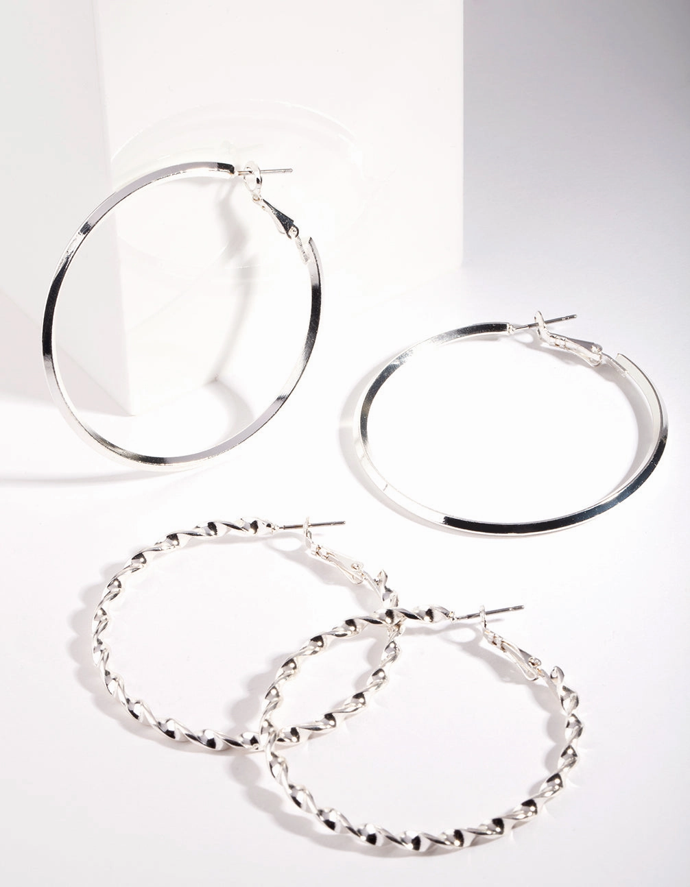Luxury Tone Fashion Shine Silver Ultimate Hoop Earring Pack