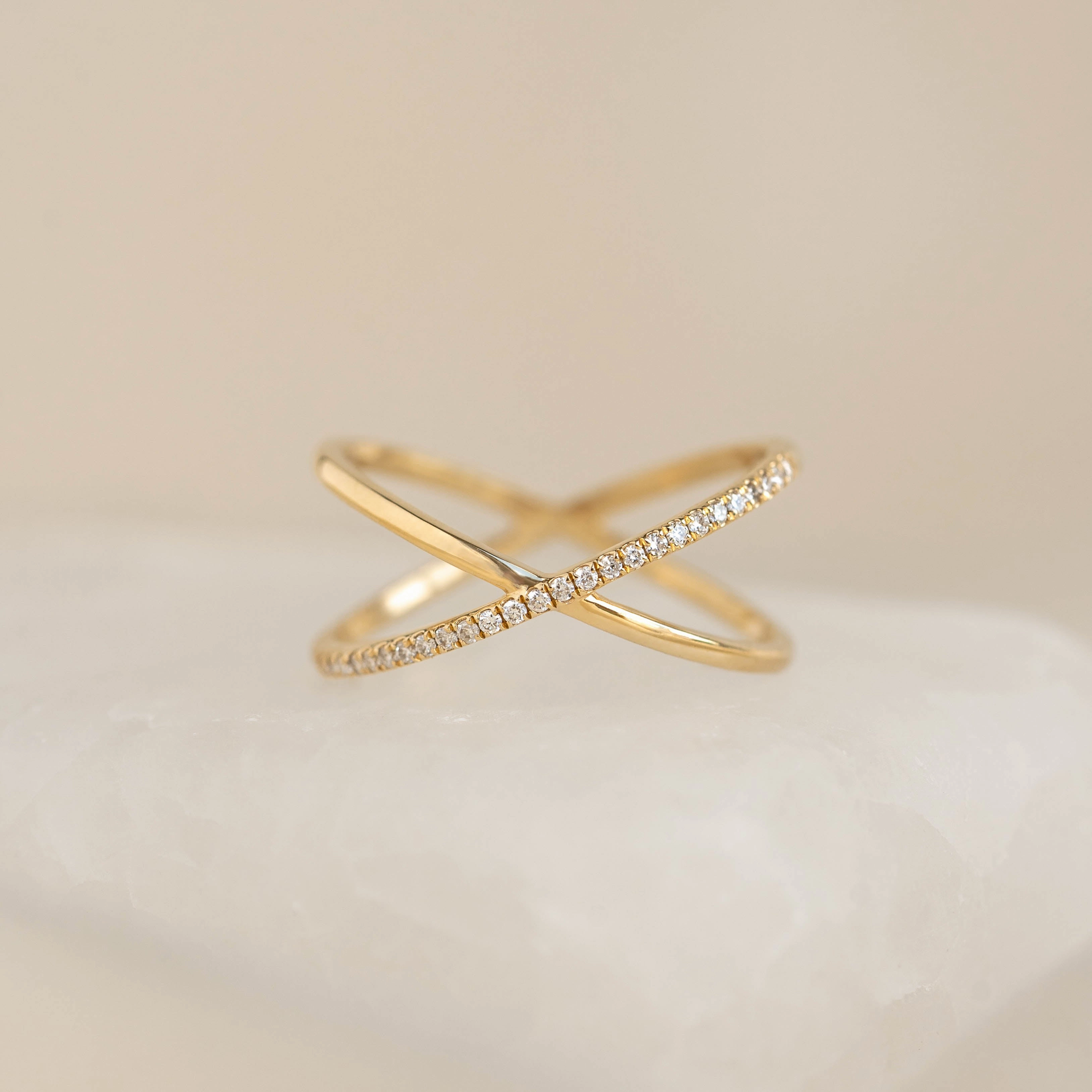 Criss Cross Half Eternity Diamond Ring - Nuria Personal Gift