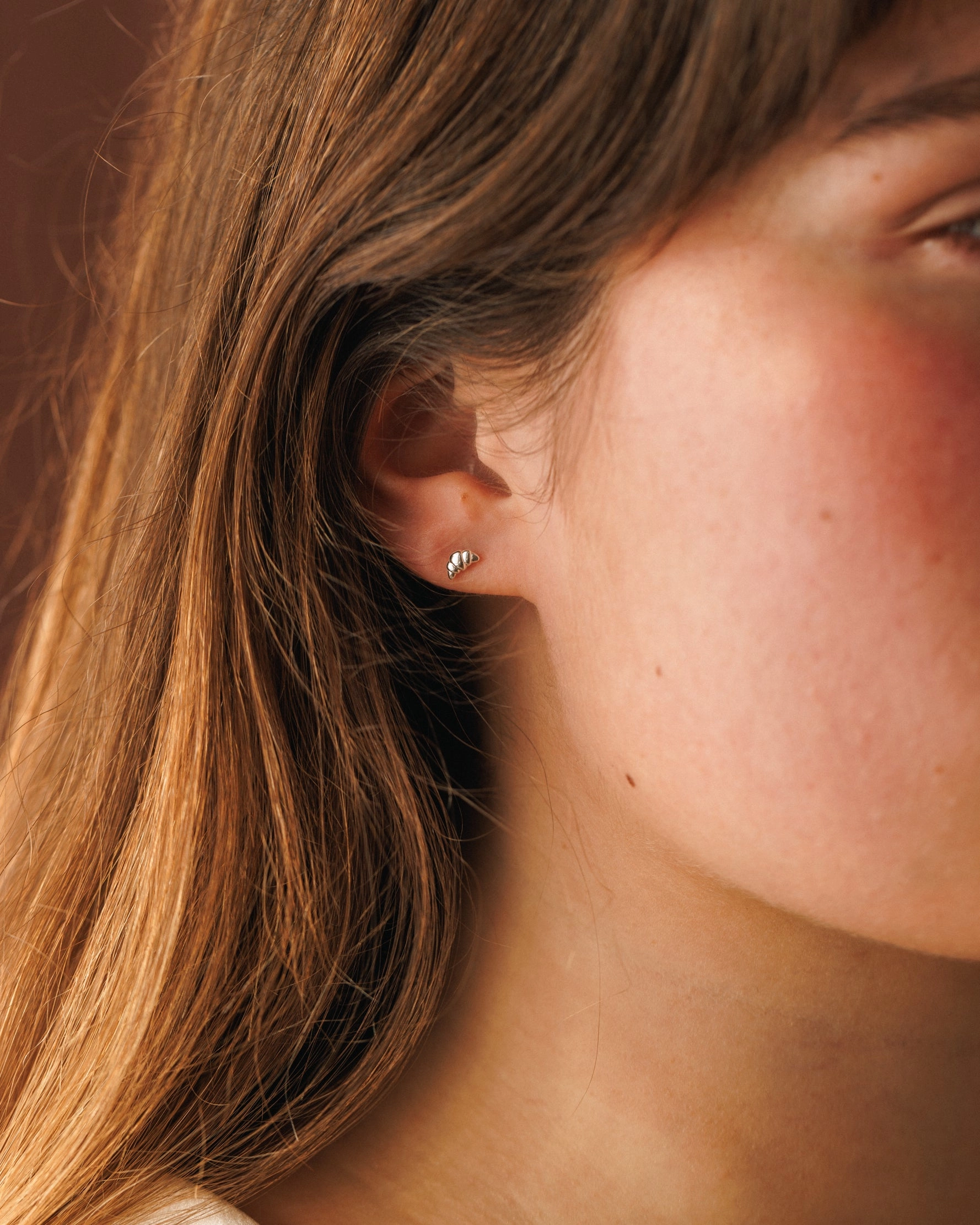 Large Embellishment Croissant Studs