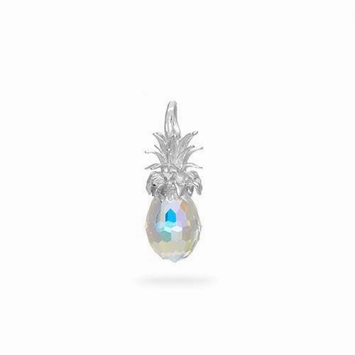 Crystal Pineapple Charm / Pendant in Sterling Silver Student Style