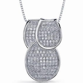 Cubic Zirconia Pendant Sterling Silver Fashion Detail