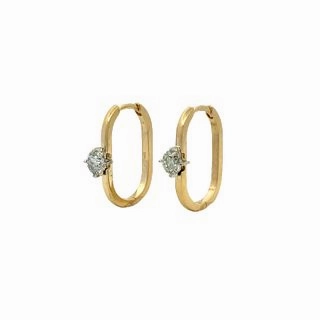 Fashionable Style Ornate Trinket 14ky Diamond Hoop Earrings